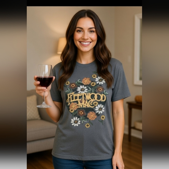 Fleetwood Mac Graphic Grey Ladies Sz M T-Shirt - Picture 8 of 8